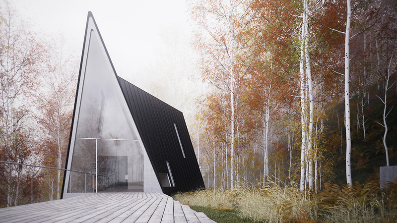 Illustration for article titled Minimalist A-Frame Cabin Is a Temple To Serenity and Relaxation